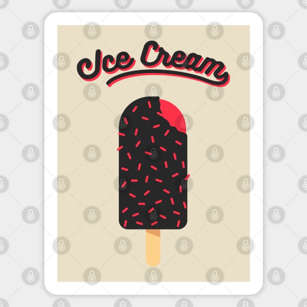 Ice Cream Black Pink Sticker by area-design